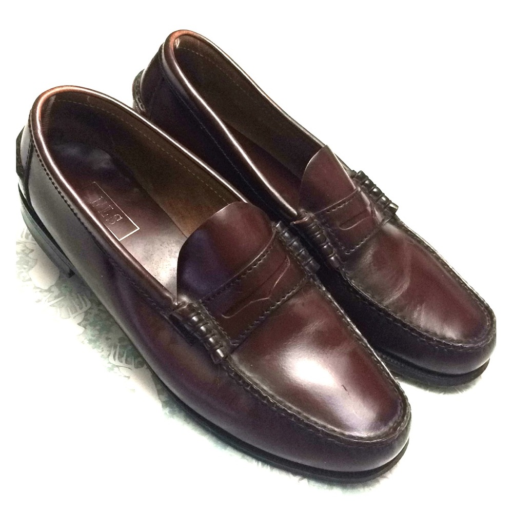 FLS Florsheim Burgundy Penny Loafers Shoes Men’s
